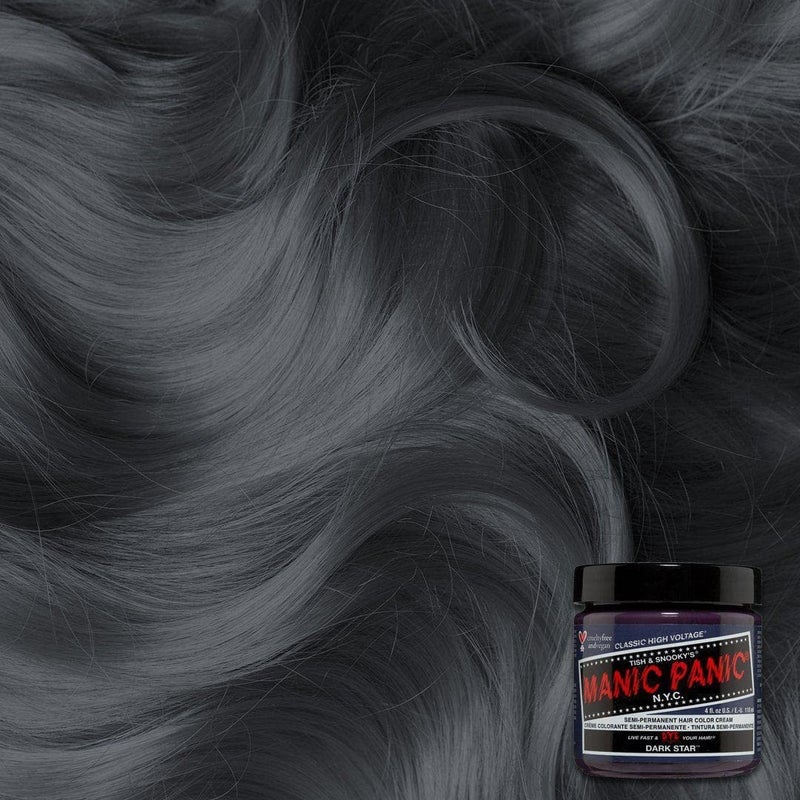 Manic Panic مانيك بانك كلاسيك دارك ستار لون شعر شبه دائم - صبغة شعر رمادية داكنة للنساء والرجال تدوم 4-6 أسابيع - نباتية، خالية من الأمونيا وغير مختبرة على الحيوانات - إنشاء ومزج درجات مخصصة (4 أونصات) - Image 4